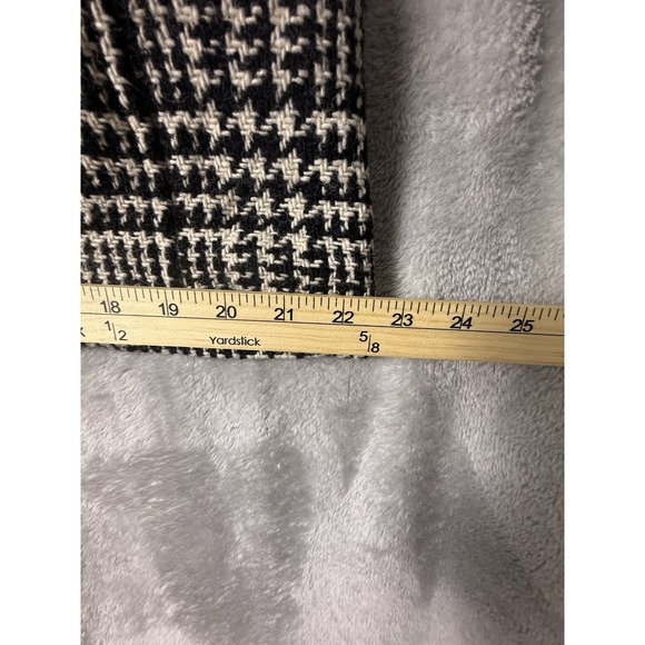 Talbots Women's Black & Off White Houndstooth Plaid Longer Coat Jacket Sz 14 - Picture 16 of 16